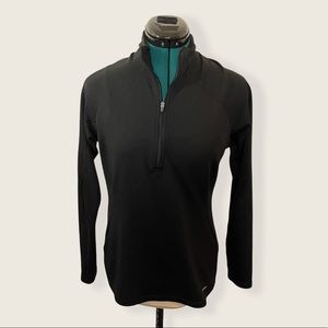 Patagonia 1/4 Zip Pull Over Black Long Sleeve Top, Size Small